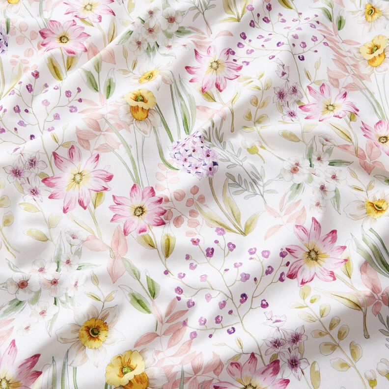 Tela de algodón Popelina Narcisos – marfil/rosa viejo claro,  image number 2