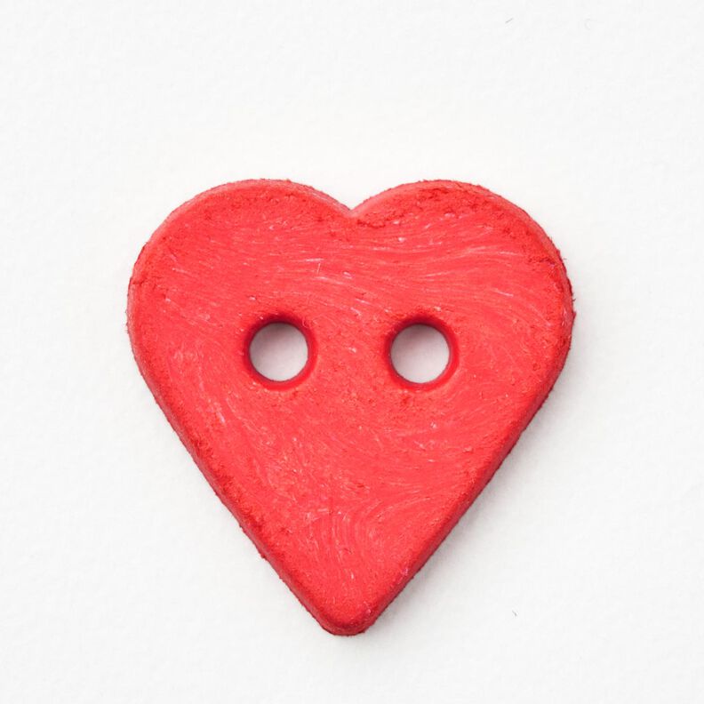 Botón de corazón [Ø 15 mm] – chili,  image number 1