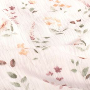 Muselina/doble arruga Prado salvaje Impresión digital – blanco, 