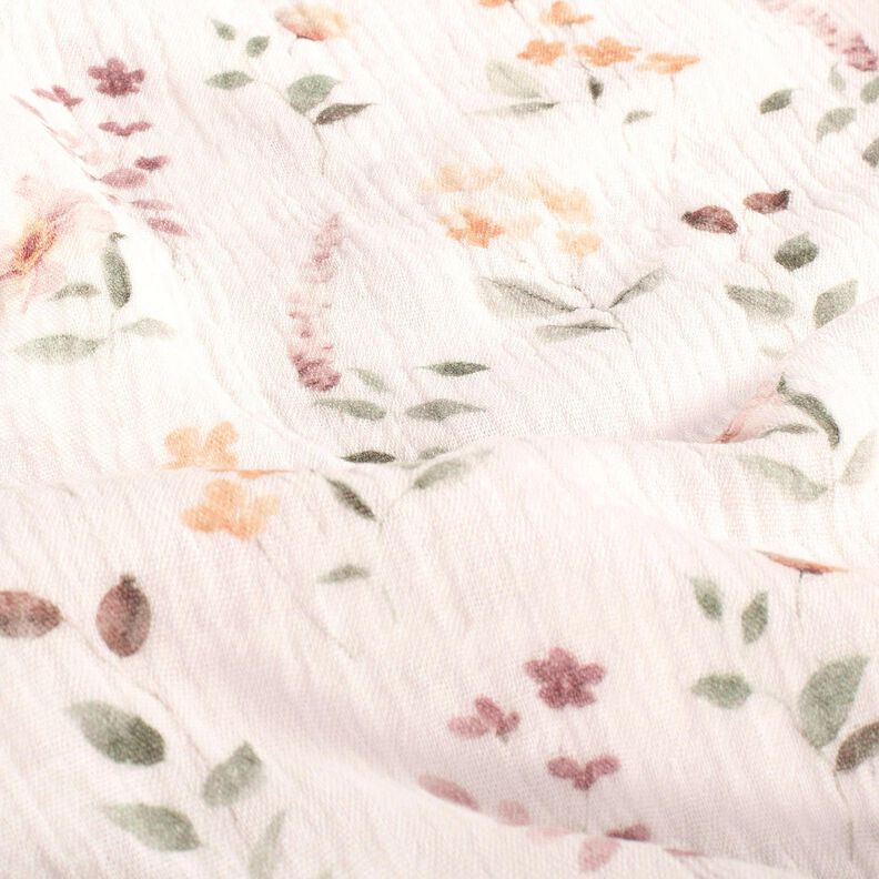 Muselina/doble arruga Prado salvaje Impresión digital – blanco,  image number 2