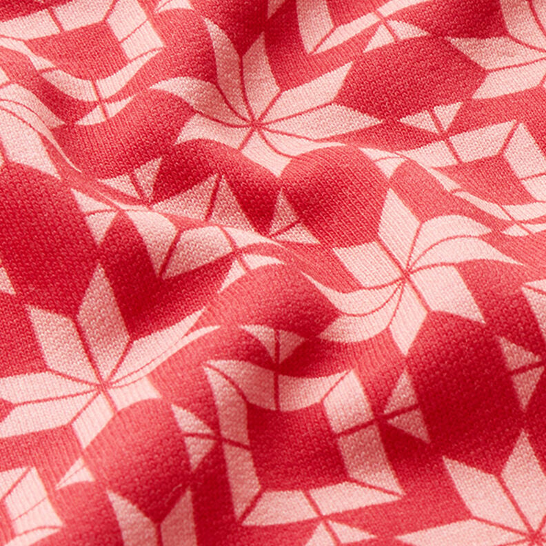 Sudadera suave patrón noruego – rojo/rosa,  image number 2