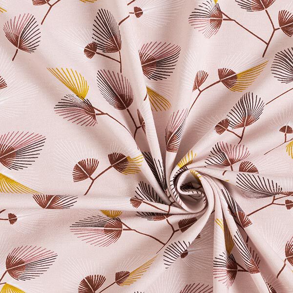Tela de jersey de algodón hojas en abanico – rosado,  image number 3