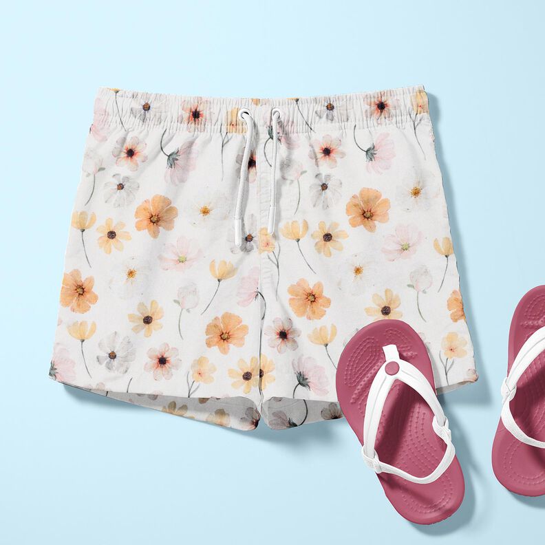 GOTS Tela de jersey de algodón Prado con flores Impresión digital – beige,  image number 6