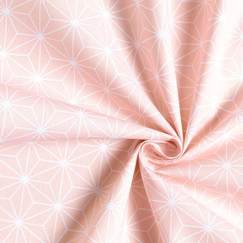 Tela de algodón Cretona Estrellas japonesas Asanoha – rosa,  image number 4