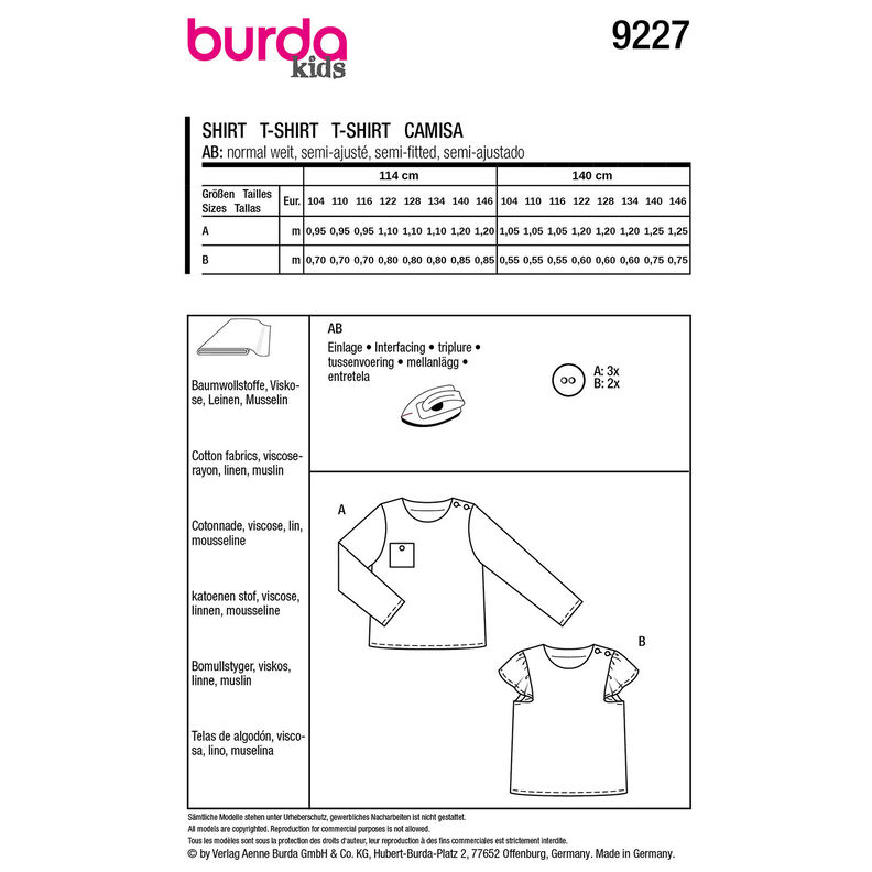 Camisa | Burda 9227 | 104-146,  image number 7