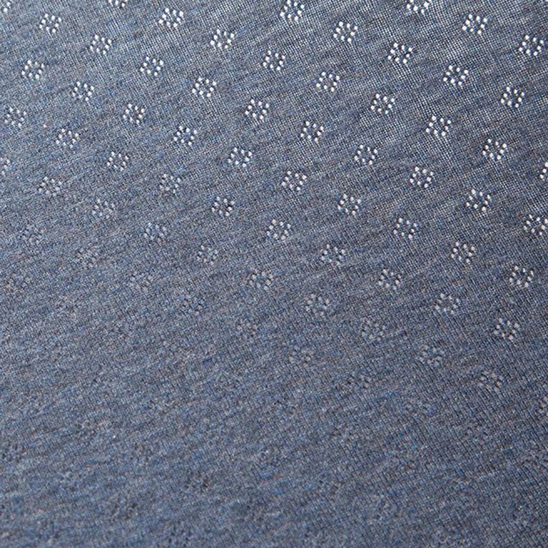 Jersey de punto fino con patrón de agujeros Melange – azul vaquero,  image number 3