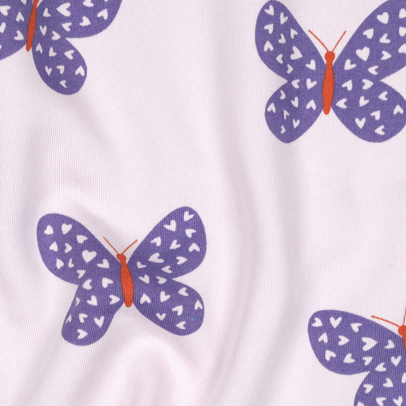 Sudadera Rugosa Mariposas grandes | Poppy Fabrics &ndash; lila pastel/azul lila,  image number 2