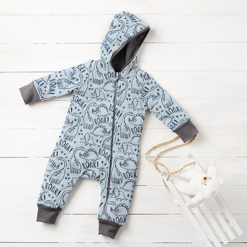 Sudadera Rugosa  Dinosaurios Impresi&oacute;n digital &ndash; gris claro,  image number 6