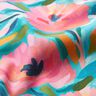 Tela decorativa Sarga de algodón Flores pintadas  – rosa/turquesa,  thumbnail number 2