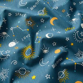 Tela de algodón Cretona Constelaciones – azul océano, 