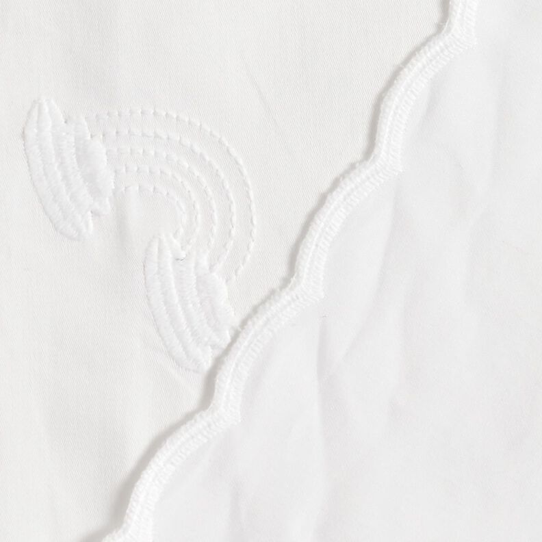 Satén de algodón Bordado de arcoíris – blanco,  image number 4