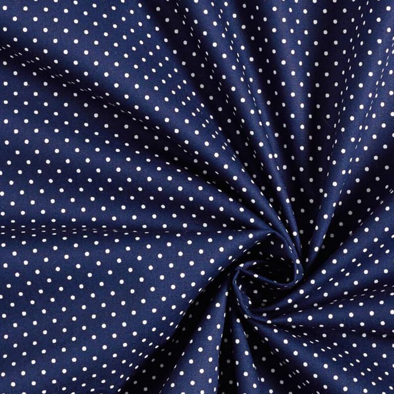 Popelina de algodón puntos pequeños – azul marino/blanco,  image number 5