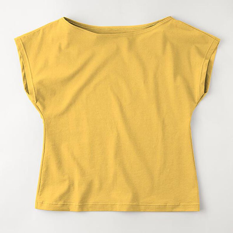 Tela de jersey de algodón Uni mediano – amarillo sol,  image number 8
