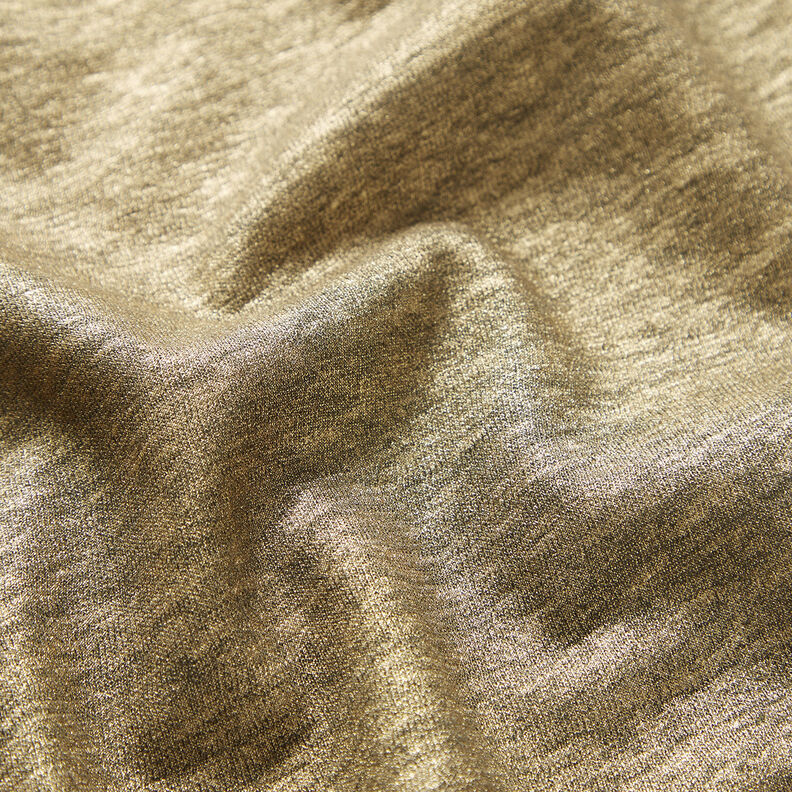 Jersey de lino melange brillante – caqui/oro metalizado,  image number 2