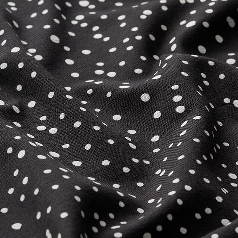 Tela de jersey de algodón Puntos irregulares – negro,  image number 2