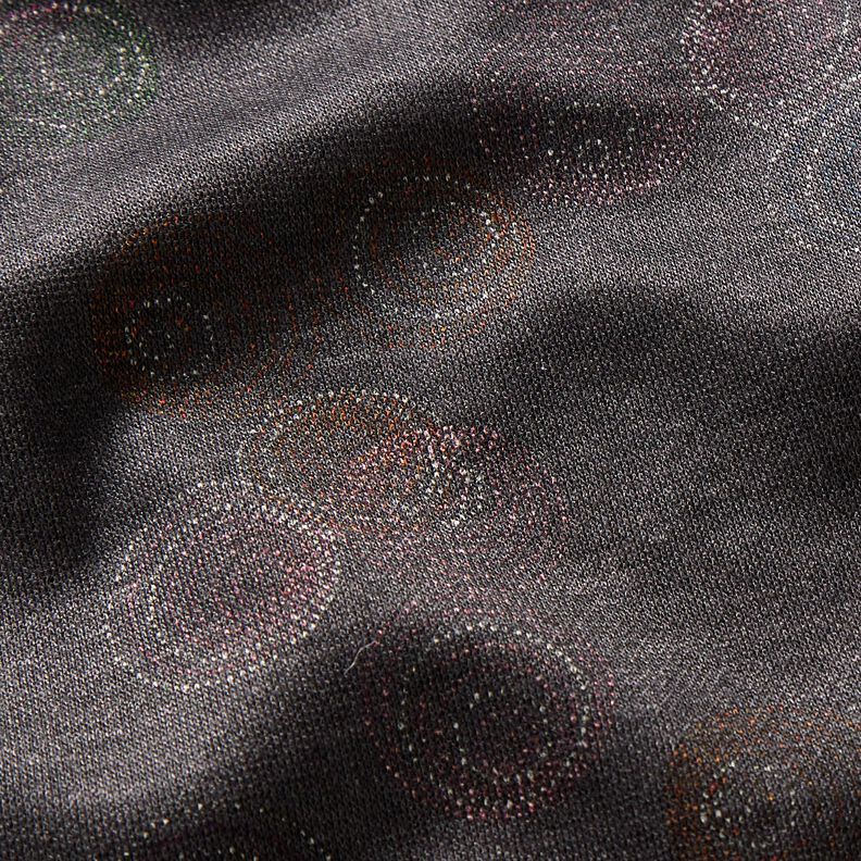 Tela de jersey de viscosa Círculos de colores – piedra gris,  image number 5