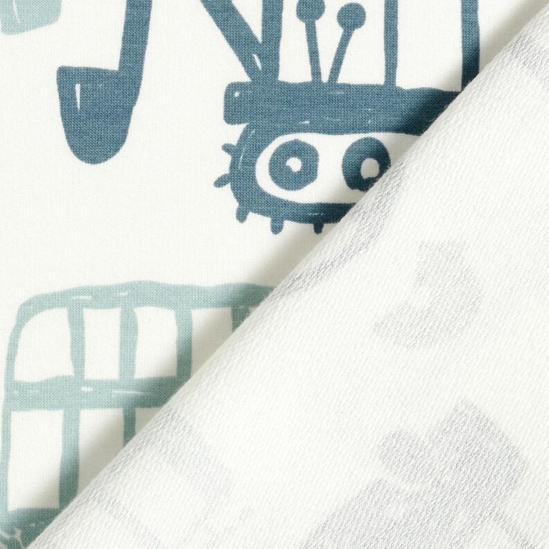 Felpa francesa veraniega Veh&iacute;culos garabateados &ndash; blanco/azul,  image number 4