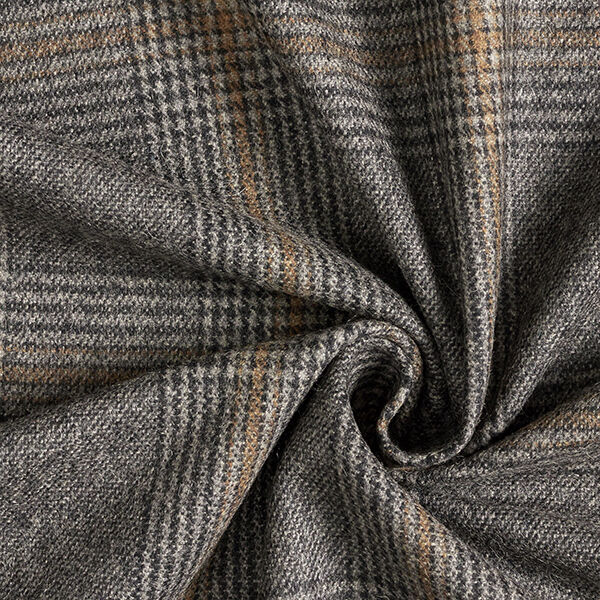 Tela de abrigo con lana reciclada Príncipe de Gales – antracito/marrón,  image number 3