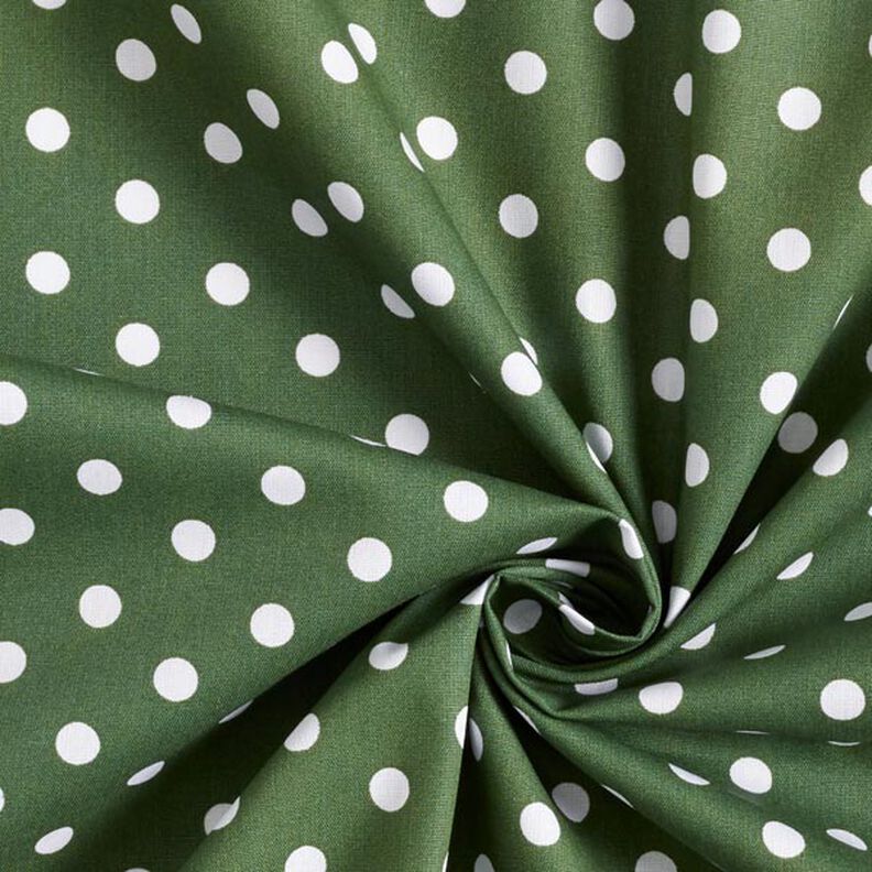 Popelina de algodón puntos grandes – verde oscuro/blanco,  image number 5