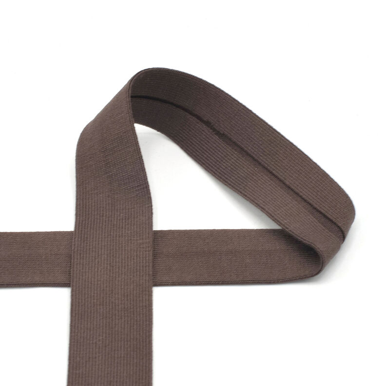 Cinta al biés Tela de jersey de algodón [20 mm] – marrón negro,  image number 1