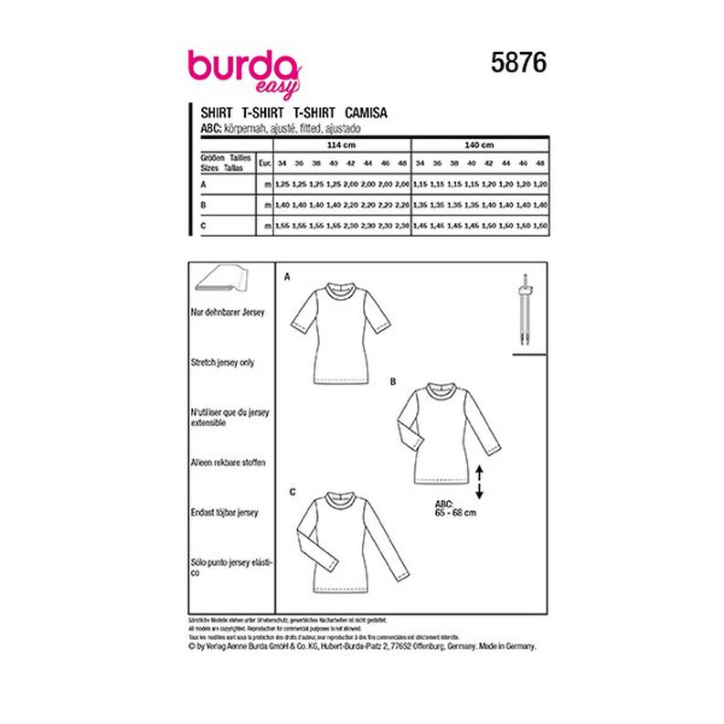 Camisa | Burda 5876 | 34-48,  image number 12