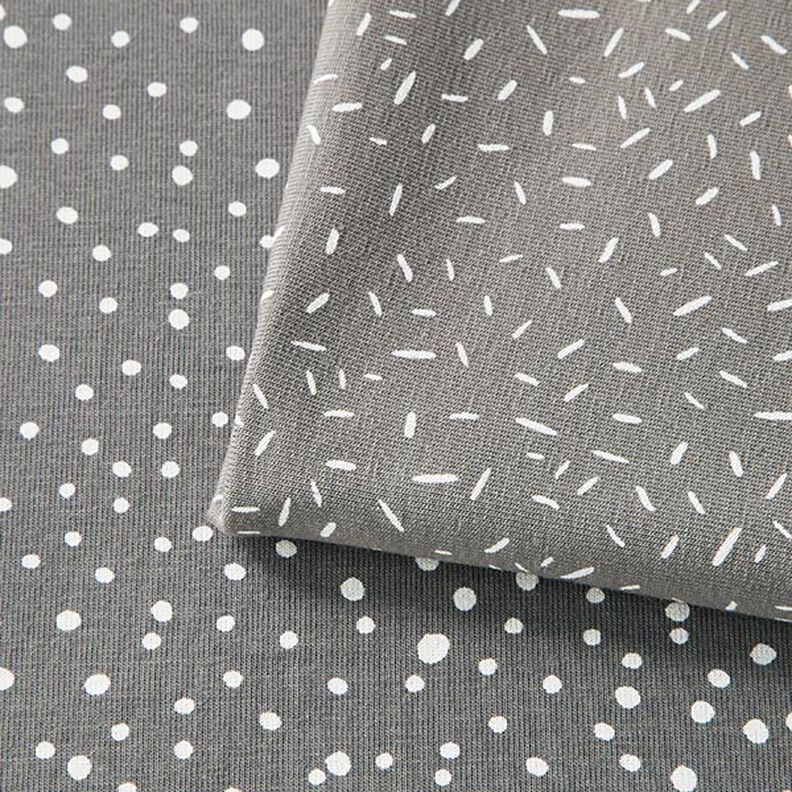 Tela de jersey de algodón Puntos irregulares – gris,  image number 6