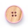 Botón de madera 4 agujeros  – beige/rosa,  thumbnail number 1