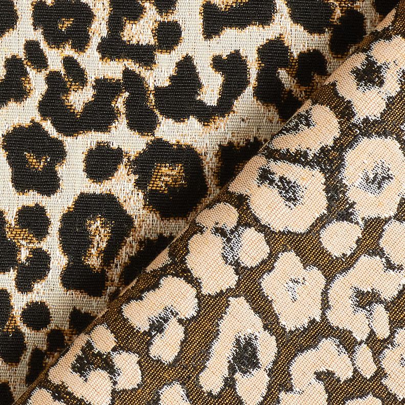 Tela decorativa Jacquard Patrón de leopardo tejido – beige claro/negro,  image number 4