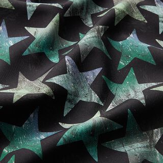 Tejido Softshell Estrellas – negro/verde, 
