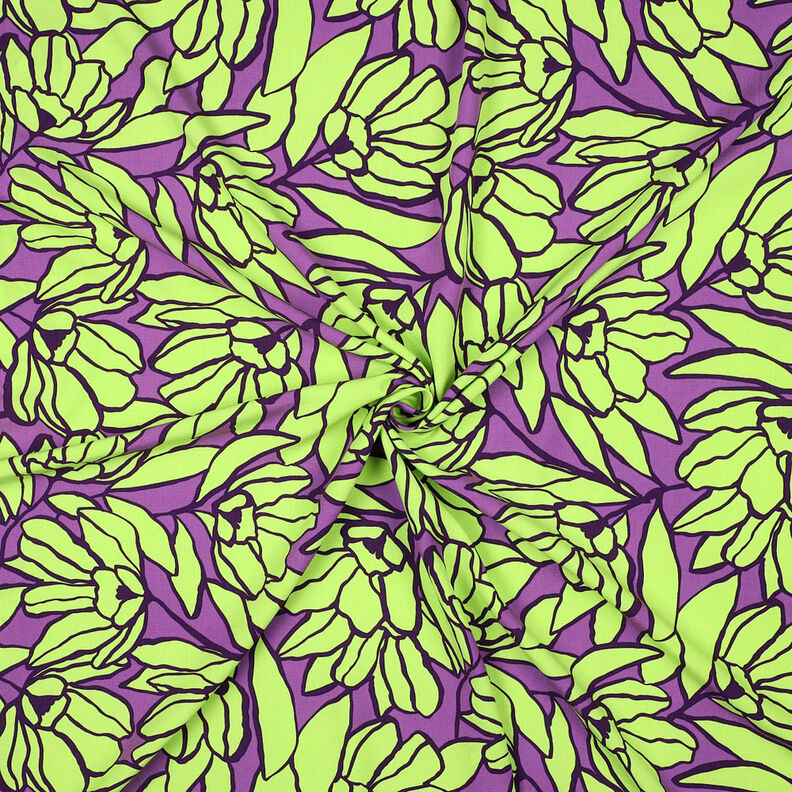 Lenzing Ecovero Inked Bouquet | Nerida Hansen – rojo lila/verde lima,  image number 3