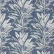 Tela decorativa Lona Bocetos de hojas exóticas – azul metálico,  thumbnail number 1