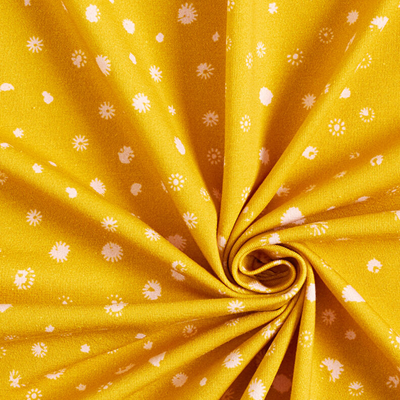 GOTS Tela de jersey de algodón Vainas de amapola | Tula – amarillo curry/rosa,  image number 3
