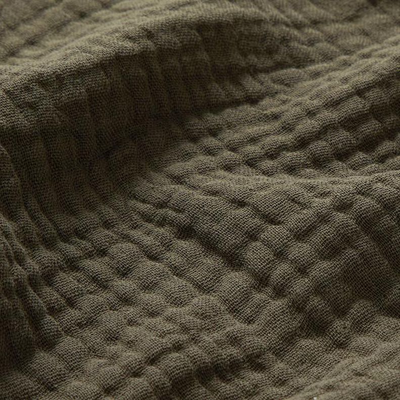 GOTS Muselina de algodón de tres capas – oliva,  image number 3