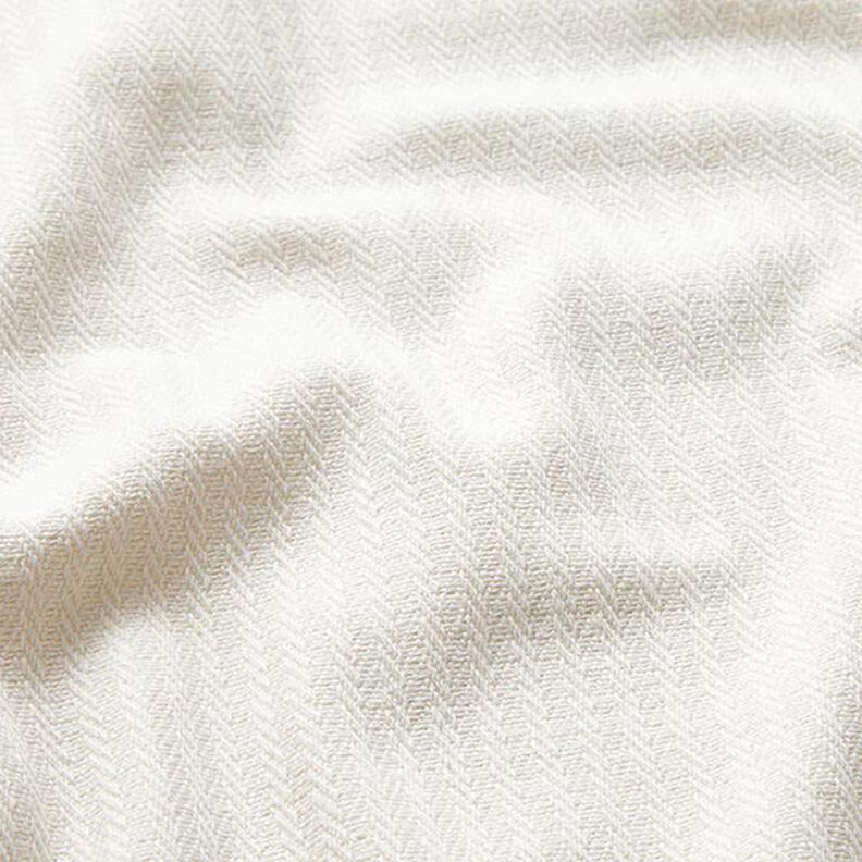 Tela decorativa Jacquard Rayas sutiles – blanco lana,  image number 2