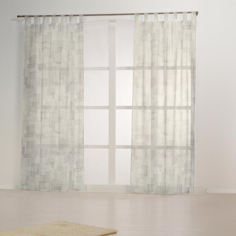 Tela para cortinas Mezcla de lino Rayas irregulares  – gris/naturaleza,  image number 6