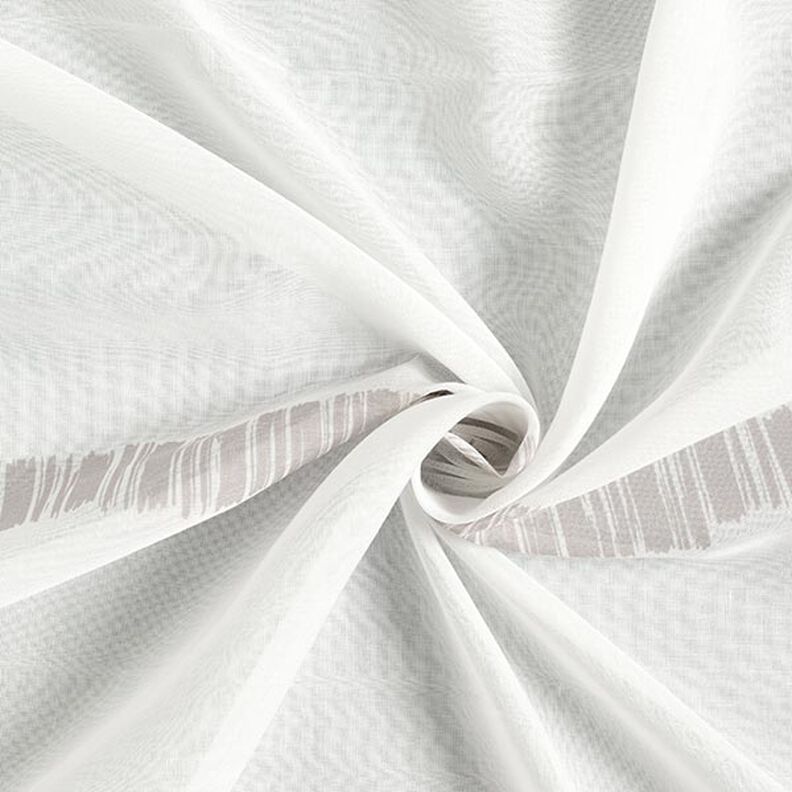 Tela para cortinas Voile líneas delicadas 295 cm – gris seda/marfil,  image number 3
