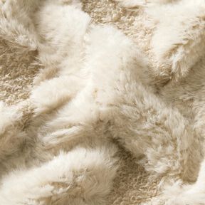 Piel sintética Tela bouclé Rombos – arena/naturaleza, 