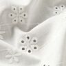 Tela de algodón con bordado de ojales y flores pequeñas – blanco,  thumbnail number 2