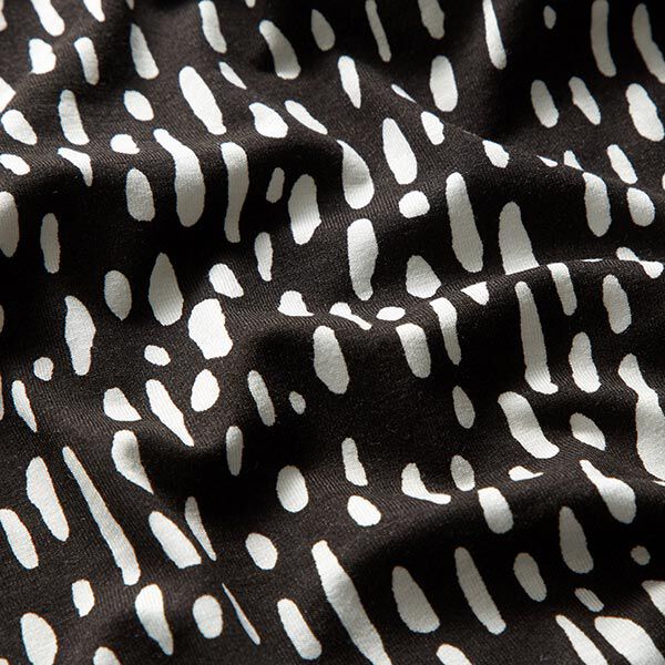 Tela de jersey de viscosa Puntos gota – negro/blanco,  image number 2