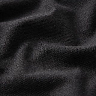 Tela de jersey mezcla de lino y algodón Uni – negro, 