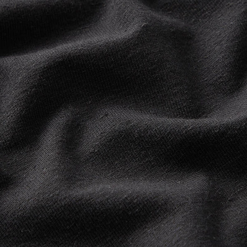 Tela de jersey mezcla de lino y algodón Uni – negro,  image number 2
