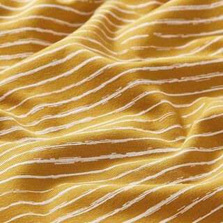 Tela de jersey de algodón Rayas Skribbel – mostaza, 