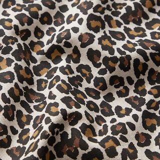 Tela decorativa Panama media Leopardo – naturaleza/negro, 