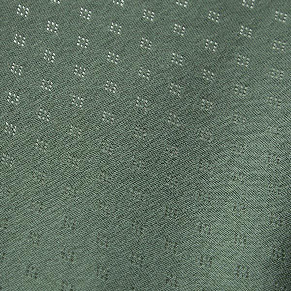 Jersey de punto fino con patrón de agujeros – verde oscuro,  image number 3