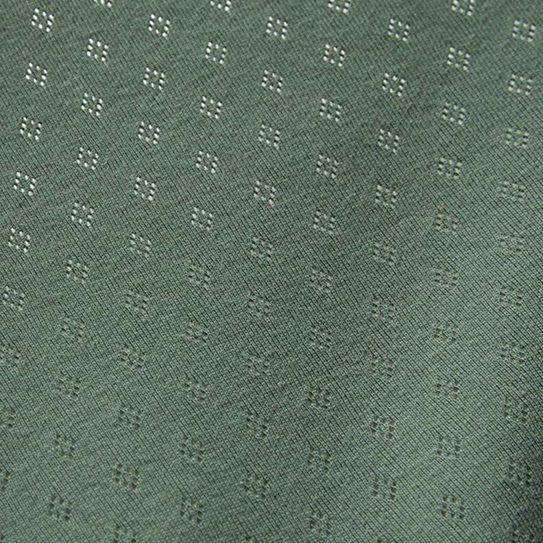Jersey de punto fino con patrón de agujeros – verde oscuro,  image number 3