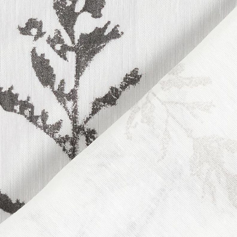 Tela para cortinas Voile Hierbas finas 295 cm – blanco/negro,  image number 4
