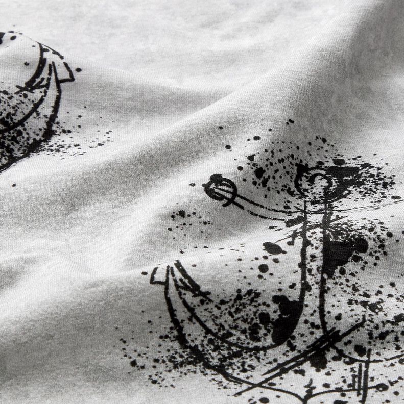 Tela de jersey de algodón Ancla | Glitzerpüppi – gris plateado,  image number 1