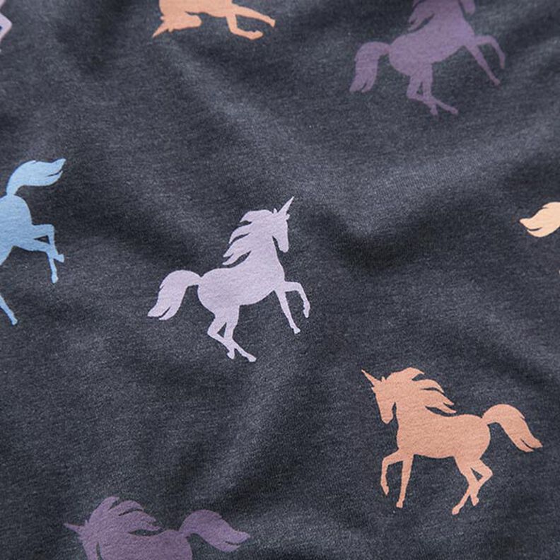 Tela de jersey de algodón Unicornios – azul marino,  image number 2