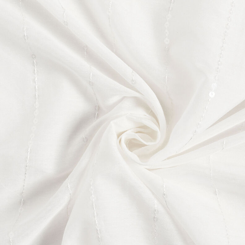 Voile mezcla algodón-seda lentejuelas – blanco,  image number 4