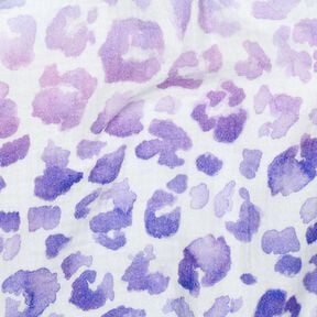 Muselina/doble arruga Estampado leopardo degradado Impresión digital | Poppy Fabrics – blanco/azul, 